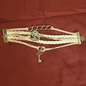 Beautiful pink, white and silver bracelet